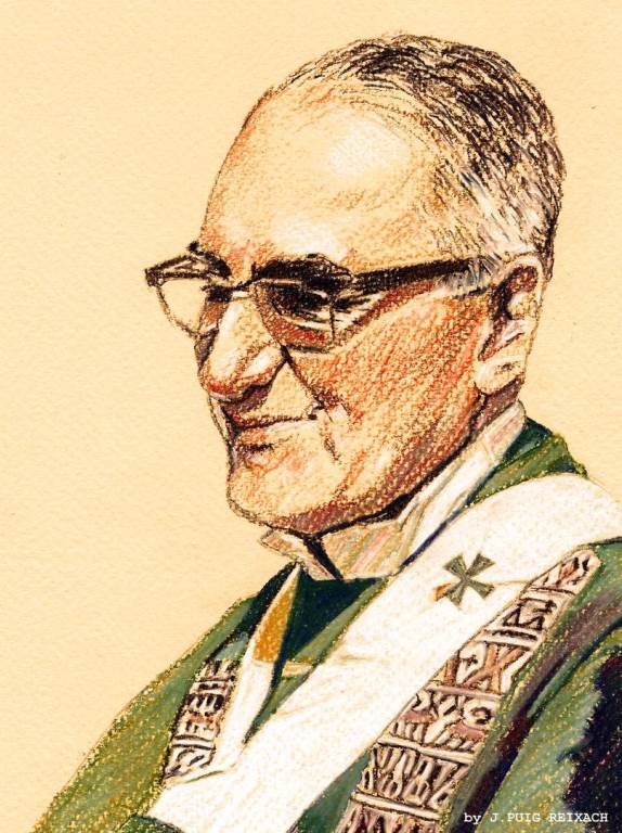 Óscar Romero (pastel) by J. Puig Reixach (2013)